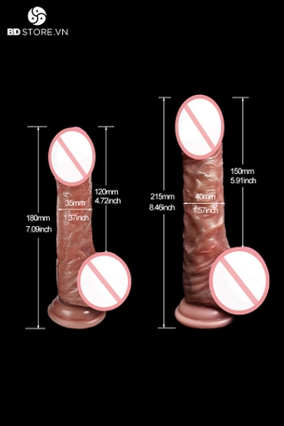 BDT1626 - Dương vật giả hít tường gân xanh nổi đế dính tường có 2 size