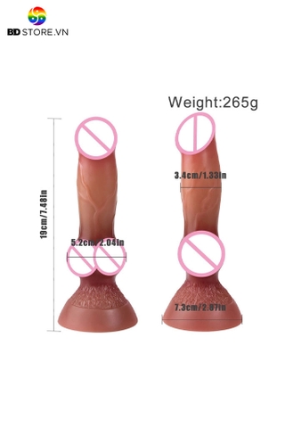 BDT2167 - Dương vật giả hít tường ngụy trang chim chó có 5 size