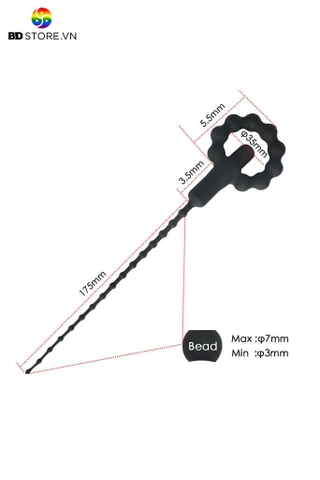 BDT2183 - Sounding silicon rung với vòng hoa mix chuỗi bi nổi dài 175mm