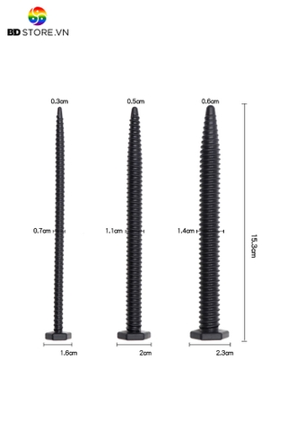 BDT2188 - Sounding niệu đạo silicon vân ngang hình đinh vít dài 15.3cm