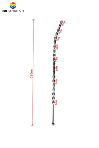 BDT2209 - Dụng cụ sounding inox thanh cong dạng chuỗi hạt dài 26cm