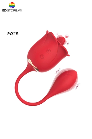 BDT2285 - Trứng rung hoa hồng mix kèm chế độ hút có 12 tần số dài 278mm