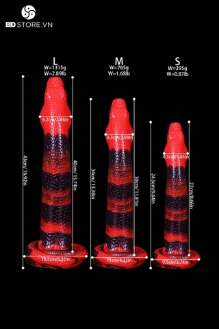 BDT2438 - Dương vật giả silicon dính tường ngụy trang con rắn có 3 size