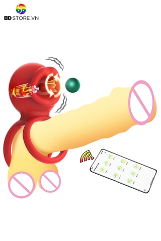 BDT2378 - Vòng rung dương vật có lưỡi liếm điều khiển qua APP và sạc điện