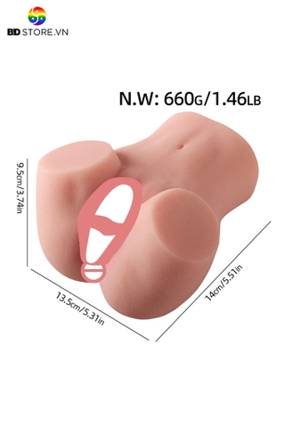 BDT2752 - Mông âm đạo giả có gân sóng uốn lượn mô phỏng dáng 3D