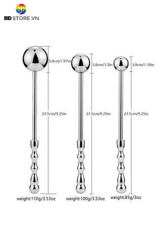 BDT2847 - Anal bead với 1 viên bi tròn và thanh thẳng có 3 size