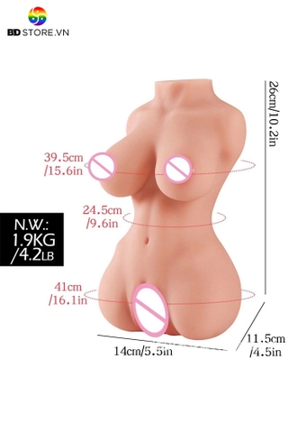 BDT2901 - Búp bê bán thân với số đo 3 vòng chuẩn silicon co giãn dài 26cm