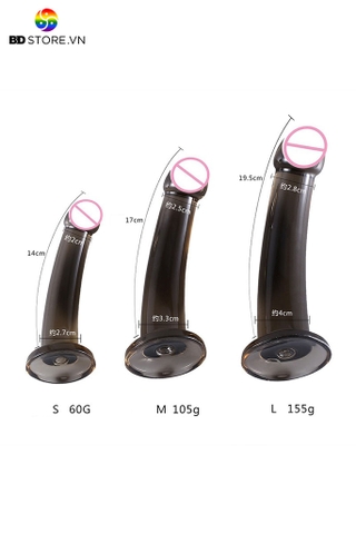BDT2904 - Cu giả đen trong suốt có quần đế dính tường và 3 size