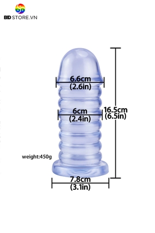 BDT2927 - Huge anal bề mặt có ngấn vòng và đế dính tường dài 16.5cm