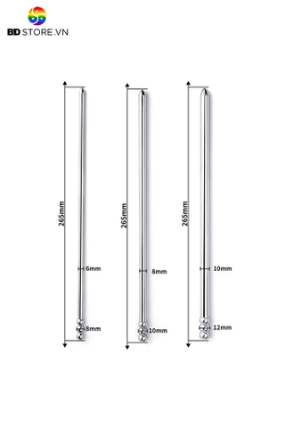 BDT3200 - Đồ chơi niệu đạo inox mix chuỗi hạt liền ở đầu dài 265mm