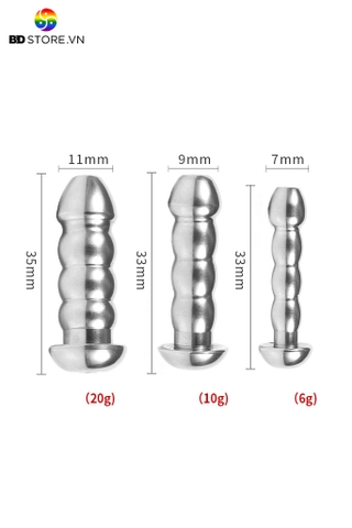 BDT3209 - Sounding inox niệu đạo rỗng ruột dạng 5 tầng hạt liền nhau dài 33mm