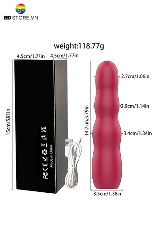BDT3443 - Trứng rung sạc điện có 10 chế độ thiết kế 3 khúc dài 14.7cm