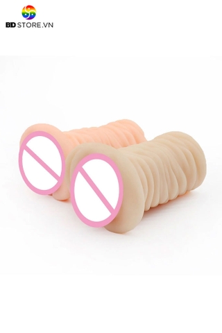 BDT3455 - Âm đạo silicon 1 đầu với các đường vân ngang nổi dài 17cm