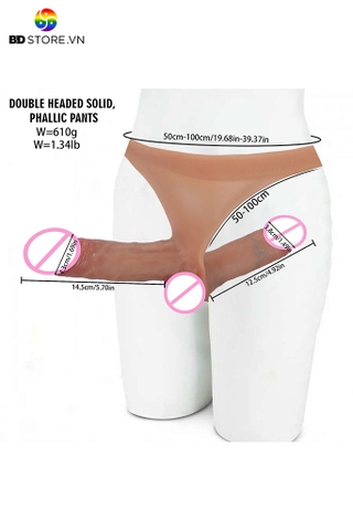 BDT3479 - Dương vật giả 2 đầu có quần tam giác lọt khe dài 12.5cm