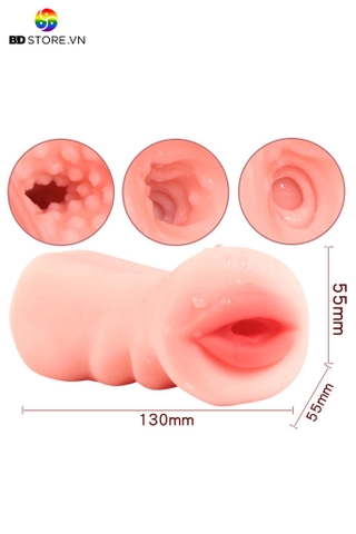 BDT353 - Âm đạo giả silicon có miệng và hậu môn dài 12cm