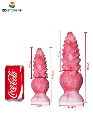 BDT3654 - Dương vật giả có gai xếp tầng và đế hít tường dài 15 và 21cm
