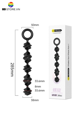BDT3716 - Sex anal plug với chuỗi hạt xoắn ốc đa tầng mix vòng kéo