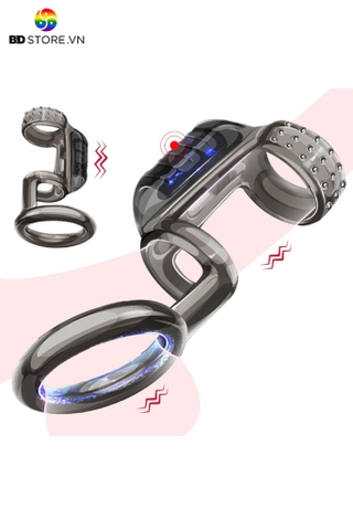 BDT3753 - Vòng rung đeo gốc dương vật giá rẻ bề mặt có gai nổi silicon mềm