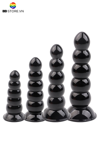 BDT3774 - Anal ball chuỗi hạt phình nở đa tầng silicon mềm dẻo có 4 size