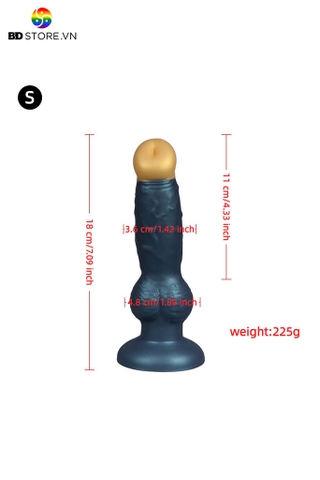 BDT3969 - Cu giả chó có đế gắn tường và gân nổi bao quanh dài 18 và 22cm