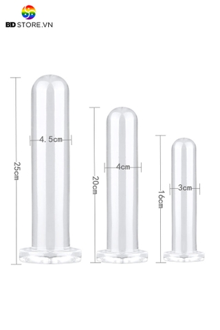 SMT4000 - Long anal silicon trong suốt đế gắn tường có 3 kích cỡ