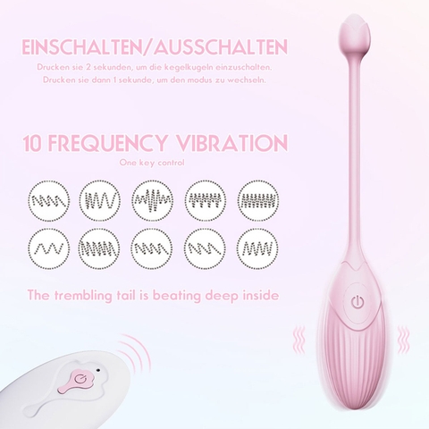 BDT4115 - Trứng rung hai đầu điều khiển từ xa mix nụ hoa có 10 chế độ