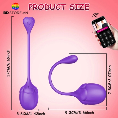 BDT4127 - Trứng rung sạc điện ngụy trang hình quả táo 2 đầu dài 17cm