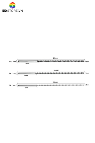 BDT4237 - Sounding inox với chuỗi bi liền mix cầm tay trơn dài 24cm