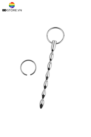 BDT4240 - Sounding inox đồ chơi niệu đạo chuỗi hạt hình thoi dài 110mm