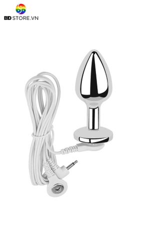 BDT4282 - Đồ chơi hậu môn kích điện plug inox cao cấp có 2 kích cỡ