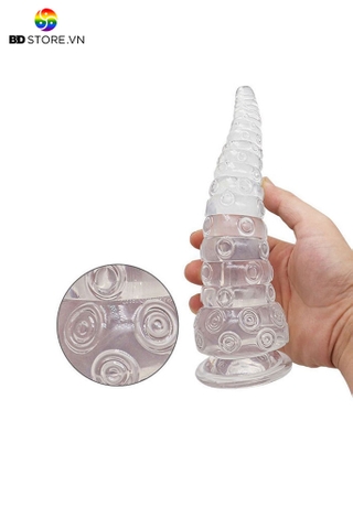 BDT436 - Cu giả trong suốt vòi bạch tuộc đế dính tường kèm 4 size