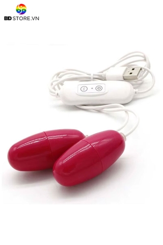 BDT4493 - Trứng rung sạc USB hai đầu bằng nhựa có 10 tần số dài 2.5cm
