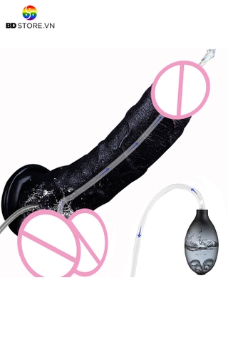 BDT4495 - Cu giả Châu Phi bắn tinh bơm tay có đế hít tường dài 20cm