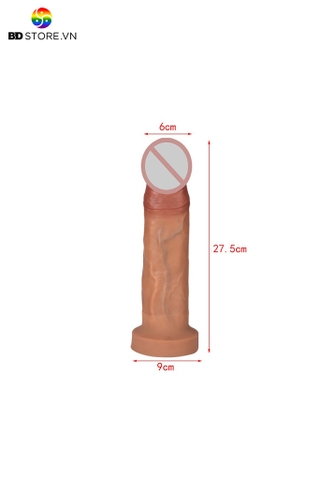 BDT4508 - Dương vật giả siêu dài dính tường bằng silicon có gân xanh nổi