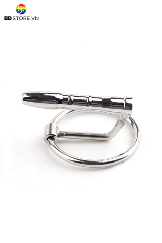 BDT463 - Dụng cụ thông niệu đạo nam sounding inox có lỗ gắn vòng đeo