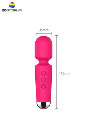 BDT466 - Chày rung tình yêu silicon có 20 tần số sạc điện dài 20cm