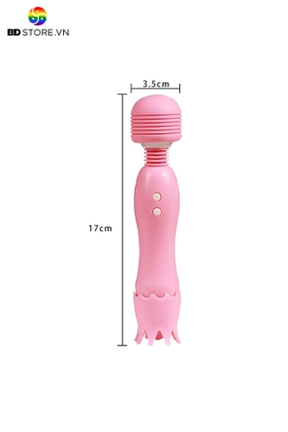 BDT467 - Chày rung silicon vương miện có lưỡi liếm dài 17cm