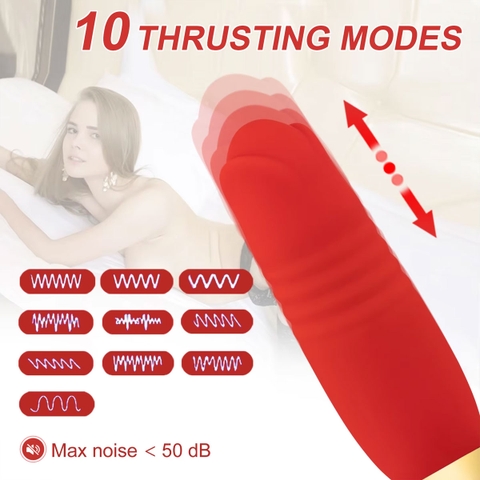 BDT477 - Trứng rung thụt 2 đầu hình bông hoa hồng có 10 chế độ và sạc điện