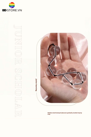 BDT484 - Anal bead với chuỗi ngọc tròn trơn chất liệu thủy tinh có 4 size