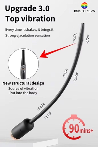 BDT4862 - Dụng cụ nong niệu đạo sounding silicon có 10 chế độ rung dài 25cm