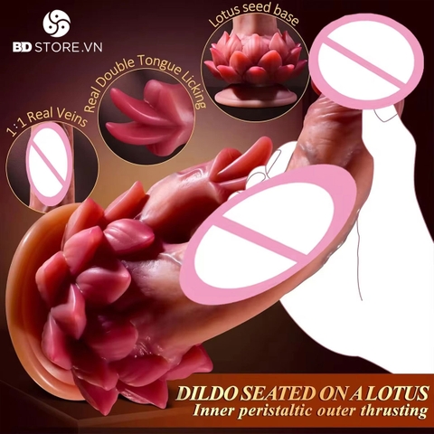 BDT4882 - Cu giả tự động rung thụt xoay có lưỡi liếm và điều khiển từ xa