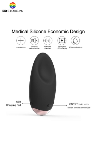 BDT4883 - Trứng rung cỡ nhỏ chất liệu silicon không dây có 10 chế độ dài 115mm