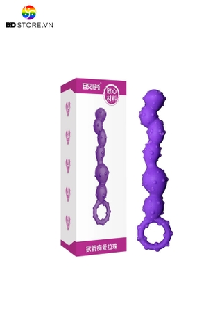 BDT4926 - Anal ball chuỗi hạt xoắn ốc phủ gai nổi và vòng kéo an toàn