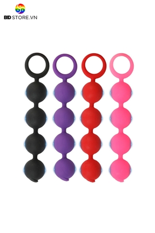 BDT4931 - Anal bead 5 tầng hạt tròn đồng đều mix vòng quai kéo giật