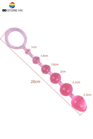 BDT5163 - Chuỗi hạt 6 tầng anal bead tăng dần trong suốt và vòng kéo giật