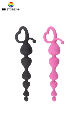 BDT5176 - Anal ball với 6 tầng hạt hình trái tim tăng dần kết hợp quai nắm