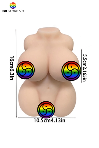 BDT5190 - Búp bê silicon mini với ngực căng tròn và đùi bo góc dài 16cm