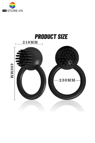 BDT537 - Vòng đeo dương vật silicon có gai 10 chế độ rung