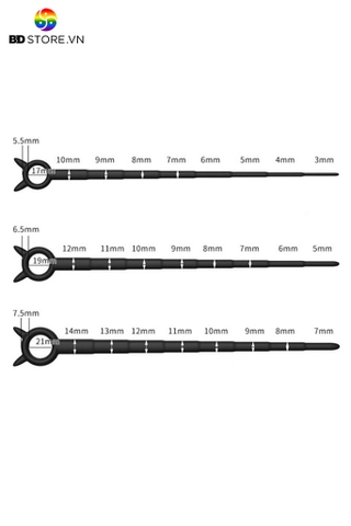 BDT574 - Sounding thông tiểu silicon tai thỏ thiết kế 4 tầng dài 30cm
