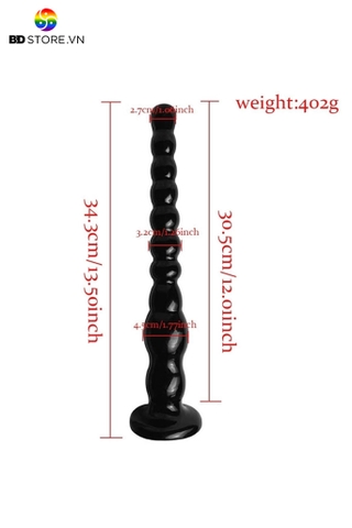 BDT691 - Butt plug với đế dính tường với chuỗi ngọc 5 tầng dài 34.4cm